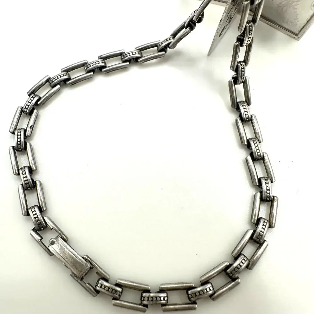 Vintage 925 sterling silver flex link articulated book charm bracelet 6